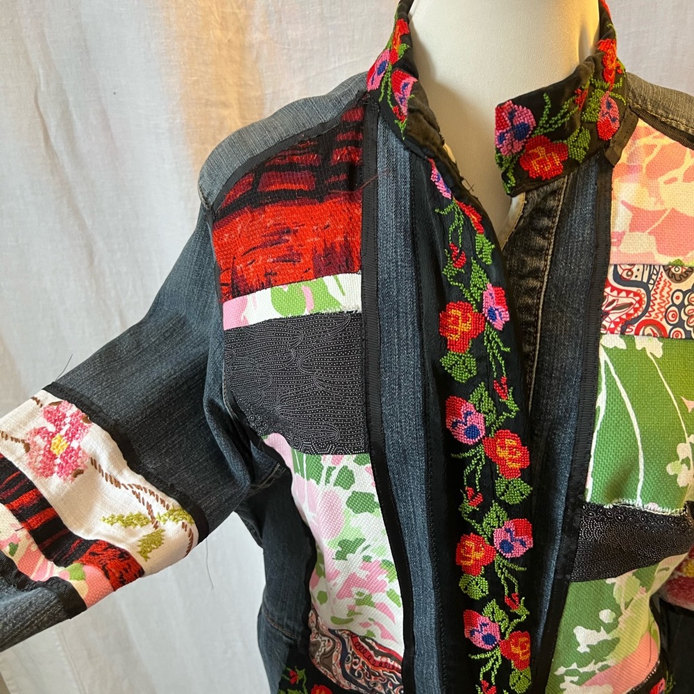 Colorful Patchwork Denim Jacket - Picture 7 of 12